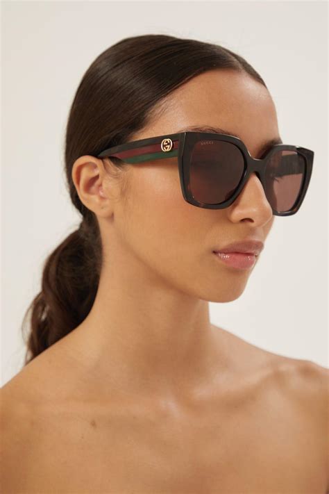 gucci havana women'|Havana light acetate sunglasses in black acetate .